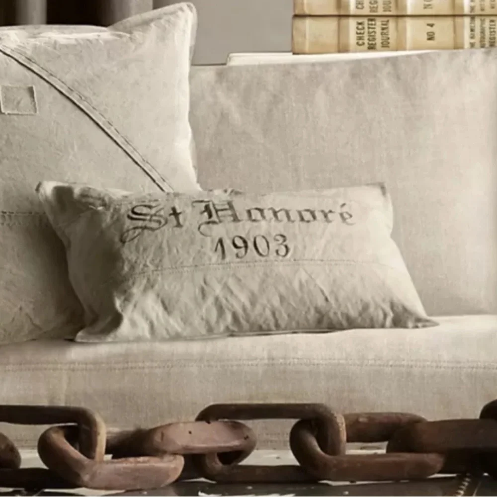 Restoration Hardware reclaimed salvaged cotton canvas pillow covers set of 3 new